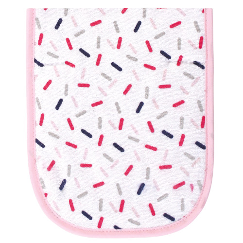 Hudson Baby Cotton Terry Bib and Burp Cloth Set, Cupcake