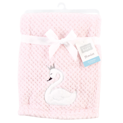Hudson Baby Plush Waffle Blanket, Swan