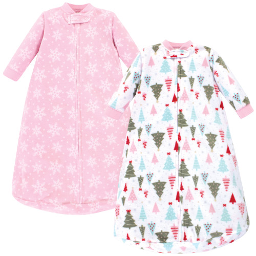 Hudson Baby Long-Sleeve Fleece Sleeping Bag, Sparkle Trees