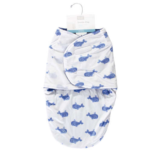 Hudson Baby Plush Swaddle Wrap, Whale