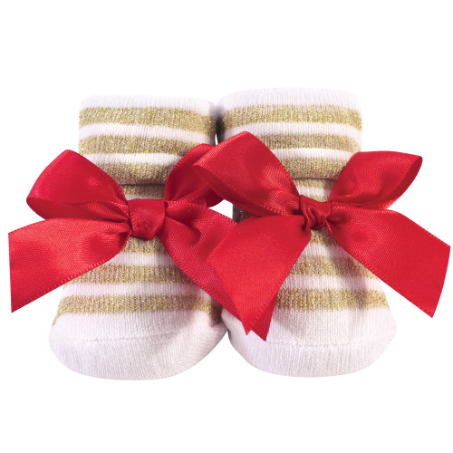 Hudson Baby Socks Boxed Giftset, Red Gold