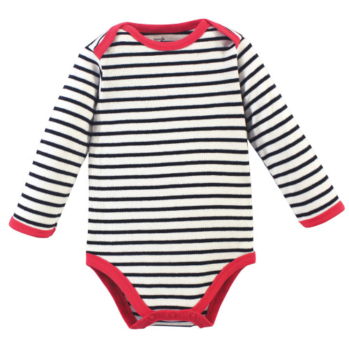Touched By Nature Organic Cotton Long-Sleeve Bodysuits, Poppy