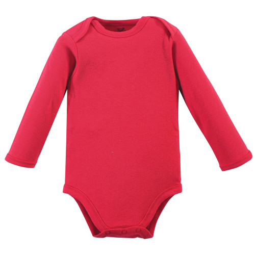 Touched By Nature Organic Cotton Long-Sleeve Bodysuits, Poppy