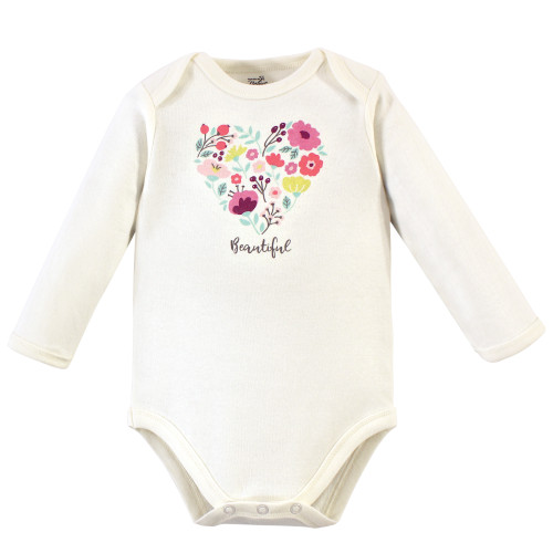 Touched by Nature Organic Cotton Long-Sleeve Bodysuits, Botanical