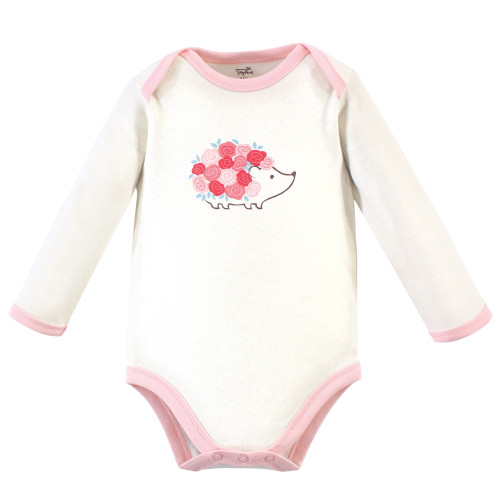 Touched by Nature Organic Cotton Long-Sleeve Bodysuits, Rosebud