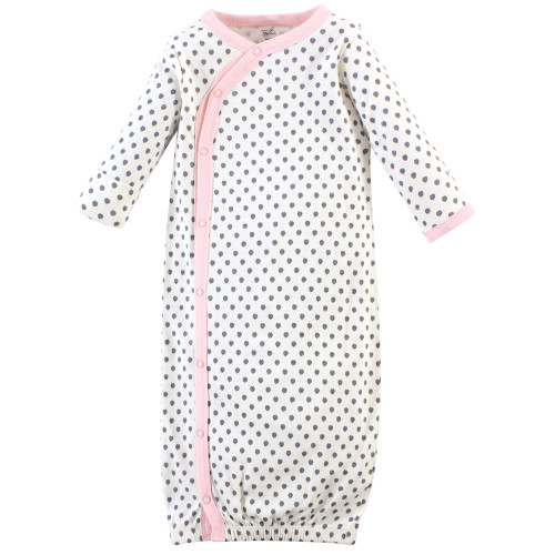 Touched by Nature Organic Cotton Kimono Gowns, Pink Gray Scribble