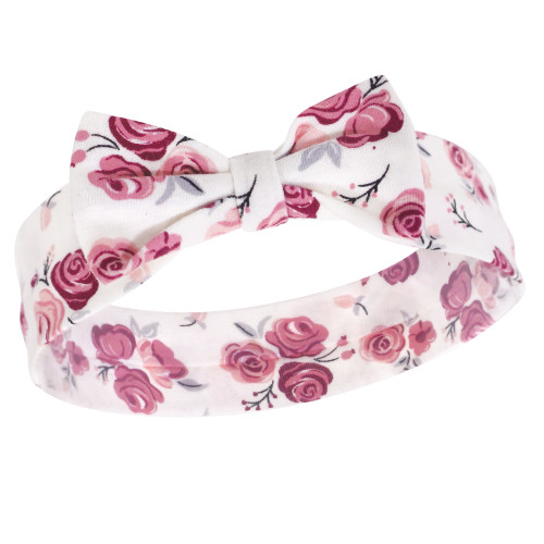 Hudson Baby Cotton and Synthetic Headbands, Rose