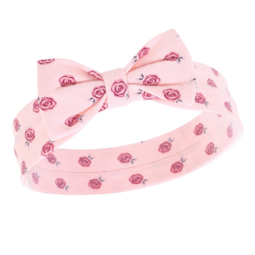 Hudson Baby Cotton and Synthetic Headbands, Rose