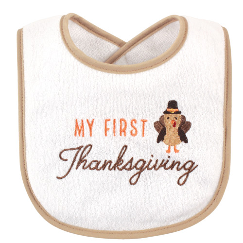 Hudson Baby Cotton Terry Drooler Bibs with Fiber Filling, Holiday Birthday