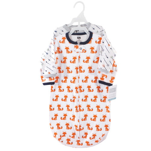 Hudson Baby Cotton Long-Sleeve Wearable Sleeping Bag, Sack, Blanket, Foxes