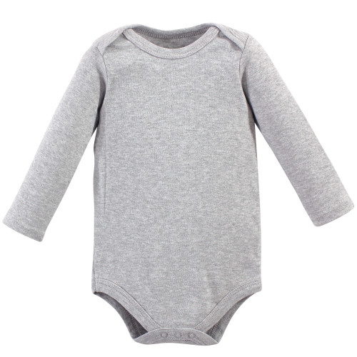 Hudson Baby Cotton Long-Sleeve Bodysuits 5-Pack, Gray Penguin