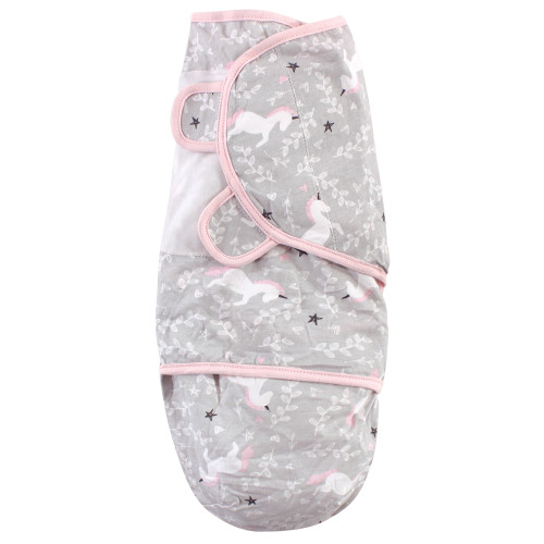 Hudson Baby Cotton Swaddle Wrap, Gray Unicorn