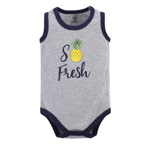 Hudson Baby Cotton Sleeveless Bodysuits, Pineapple 5-Pack