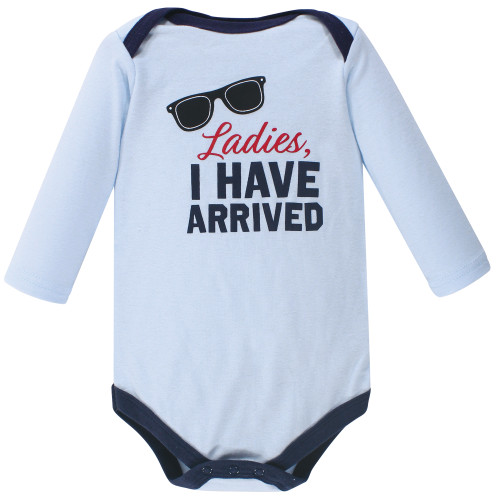Hudson Baby Cotton Long-Sleeve Bodysuits, Handsome Little Man