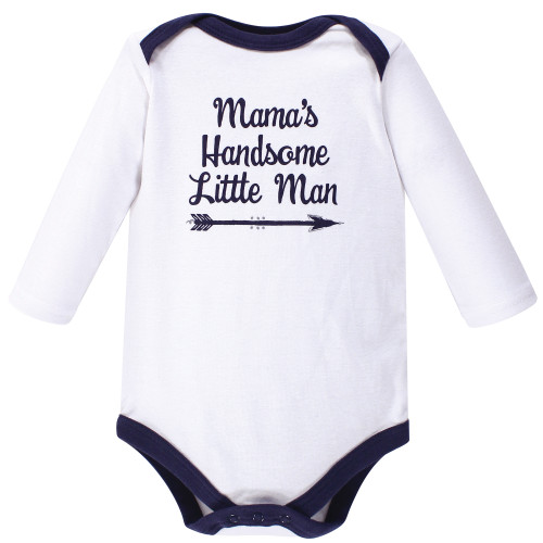 Hudson Baby Cotton Long-Sleeve Bodysuits, Handsome Little Man