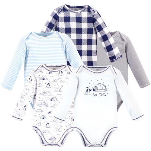 Touched by Nature Organic Cotton Long-Sleeve Bodysuits, Arctic