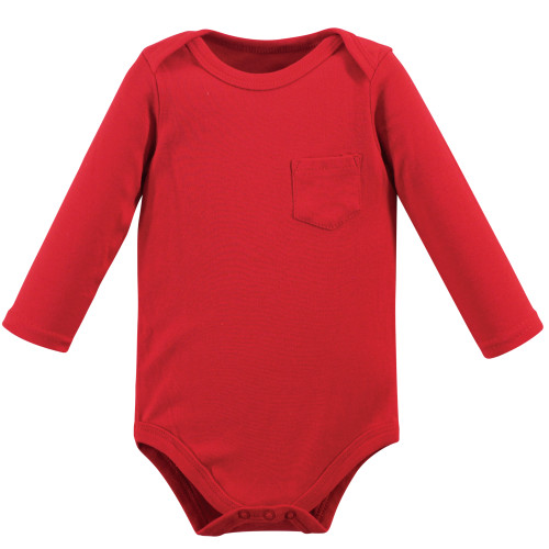Hudson Baby Cotton Long-Sleeve Bodysuits, Pizza 5-Pack