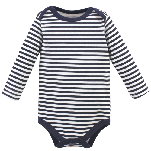 Hudson Baby Cotton Long-Sleeve Bodysuits, Pizza 5-Pack