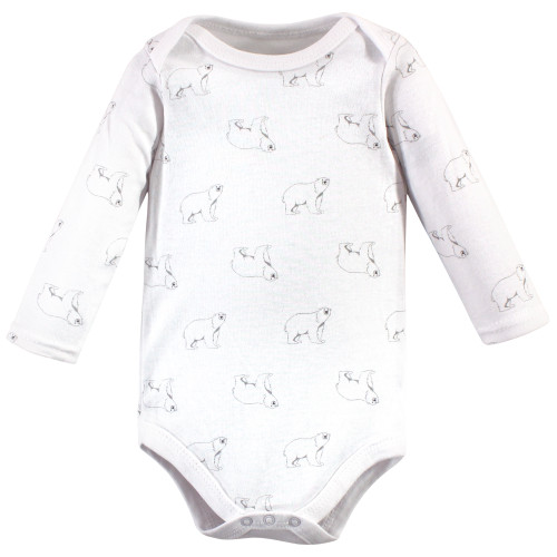 Hudson Baby Cotton Long-Sleeve Bodysuits, Polar Bear 5-Pack