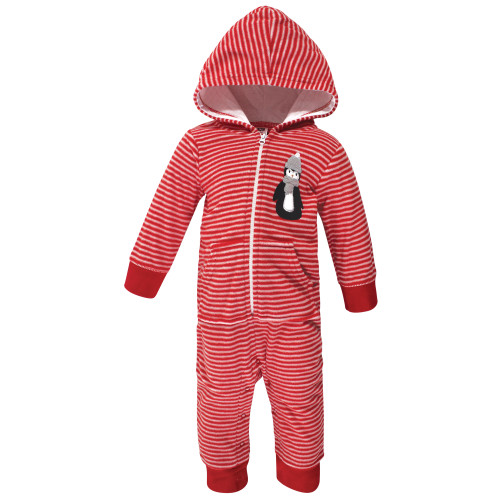 Hudson Baby Fleece Jumpsuits, Coveralls, and Playsuits, Red Penguin Baby