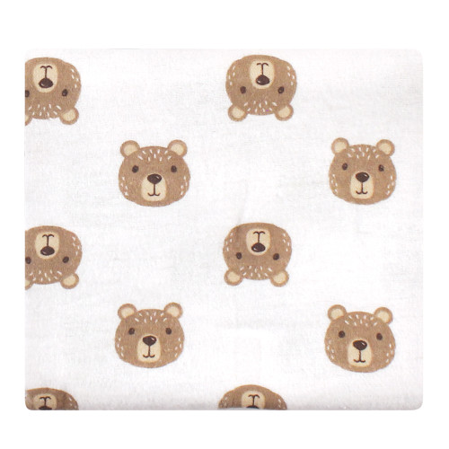 Hudson Baby Cotton Flannel Receiving Blankets Bundle, Little Bear