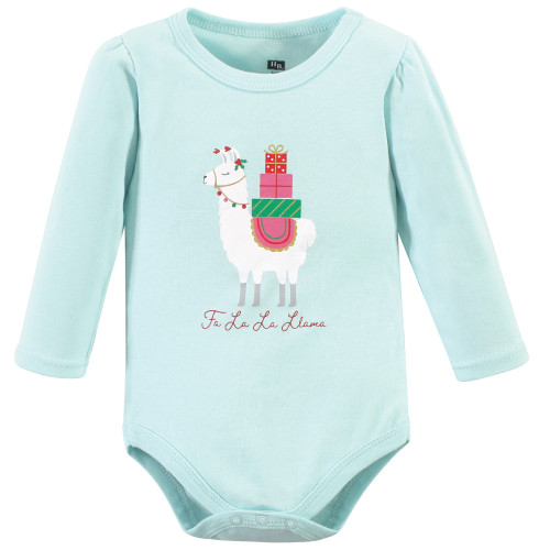 Hudson Baby Cotton Bodysuit, Pant and Shoe Set, Fa La Llama