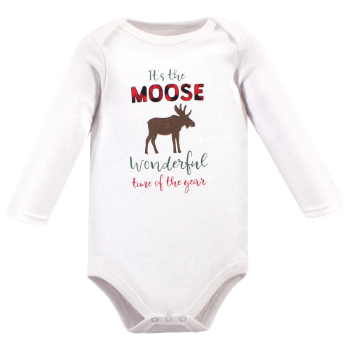 Hudson Baby Cotton Bodysuit, Pant and Shoe Set, Moose Wonderful Time