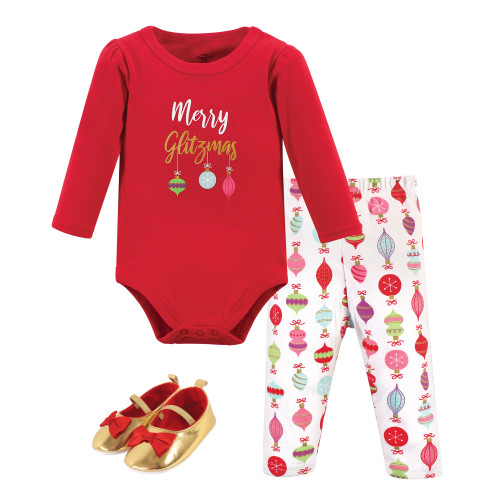 Little Treasure Girl Bodysuit, Pants and Shoe, Glitzmas