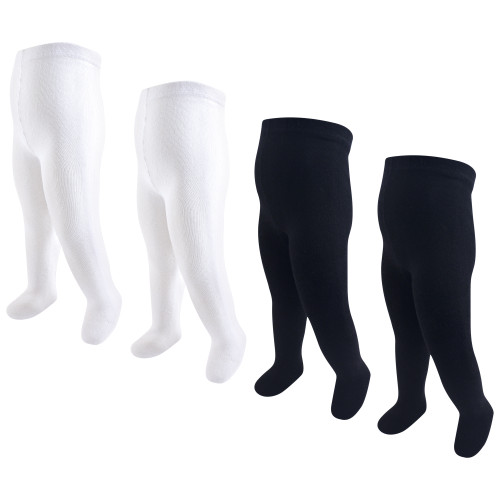 Touched By Nature Girl Organic Cotton Tights 4pk, Black and White