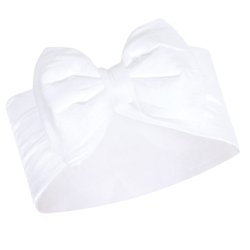 Hudson Baby Cotton and Synthetic Headbands, White Pink
