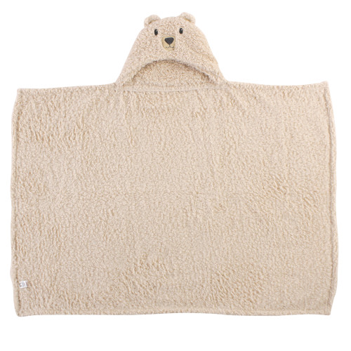 Hudson Baby Hooded Animal Face Plush Blanket, Cozy Bear