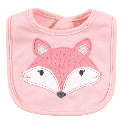 Hudson Baby Cotton Bib and Headband or Caps Set, Miss Fox