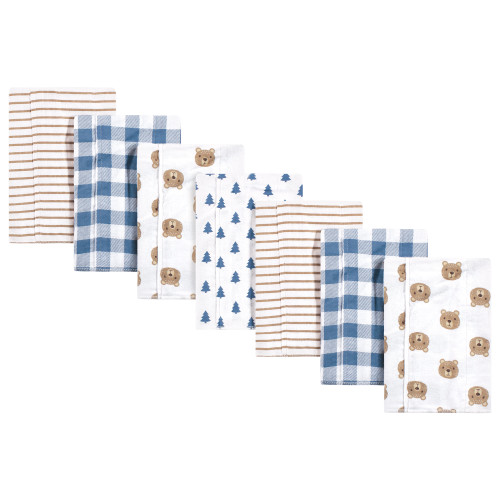 Hudson Baby Cotton Flannel Burp Cloths, Little Bear