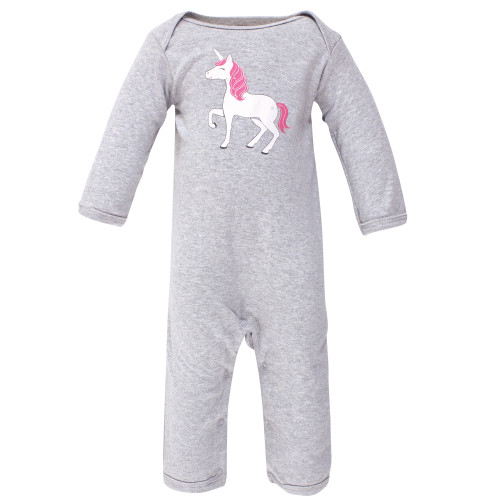 Hudson Baby Cotton Coveralls, Pink Unicorn