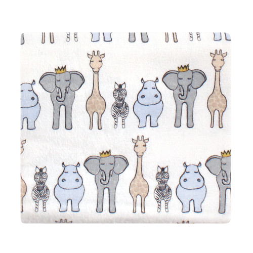 Hudson Baby Cotton Flannel Receiving Blankets, Royal Safari
