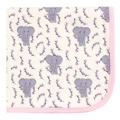 Touched by Nature Organic Cotton Blanket, Pink Elephant, One Size