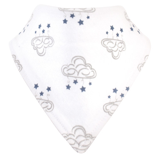 Hudson Baby Cotton Bib and Sock Set, Cloud Mobile Blue