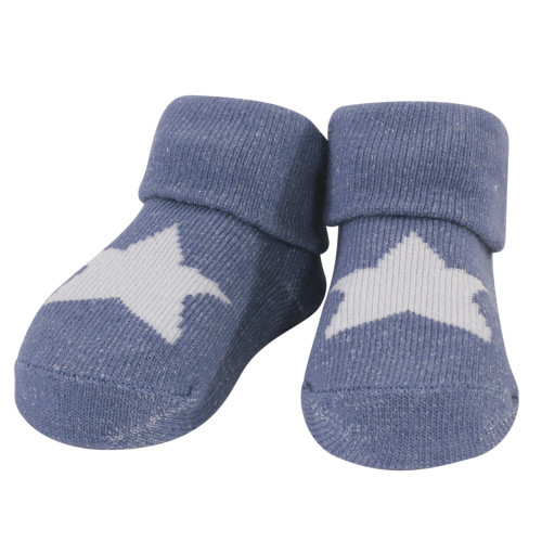 Hudson Baby Cotton Bib and Sock Set, Cloud Mobile Blue