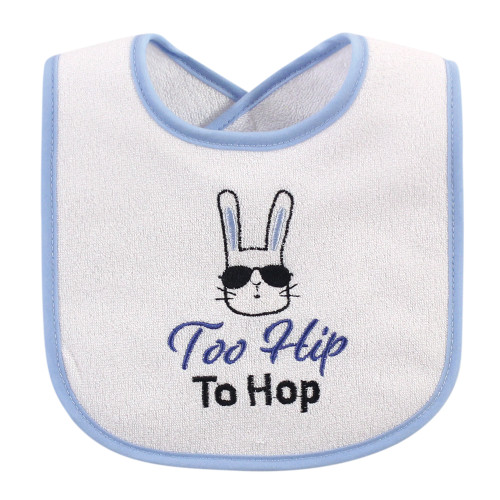 Hudson Baby Cotton Terry Drooler Bibs with Fiber Filling, Holiday Boy Onederful