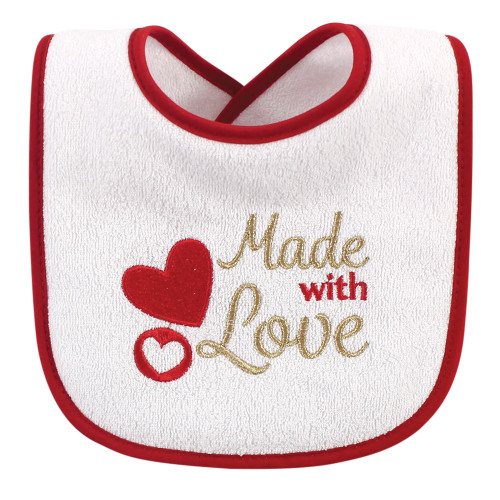 Hudson Baby Cotton Terry Drooler Bibs with Fiber Filling, Holiday Girl I Am One