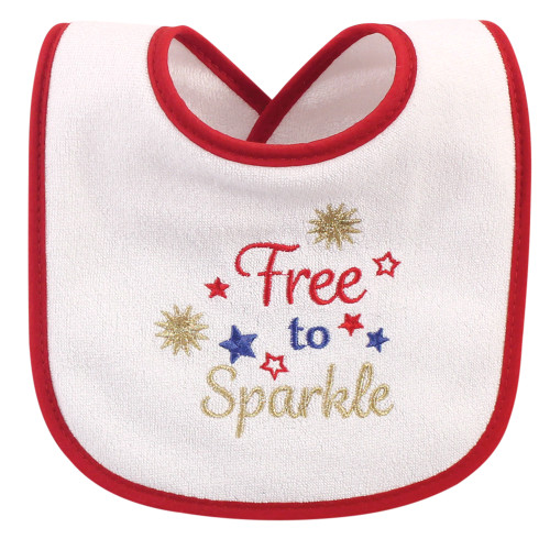 Hudson Baby Cotton Terry Drooler Bibs with Fiber Filling, Holiday Girl I Am One