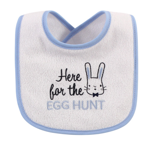 Hudson Baby Cotton Terry Drooler Bibs with Fiber Filling, Holiday Boy Bow Tie