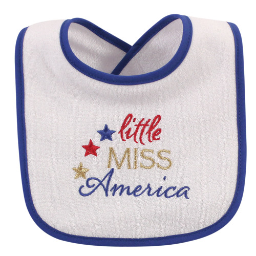 Hudson Baby Cotton Terry Drooler Bibs with Fiber Filling, Holiday Girl Sparkle