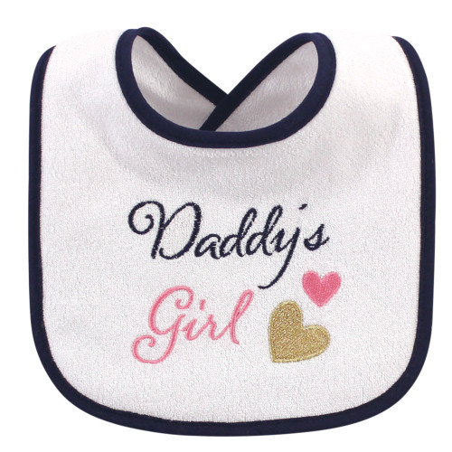 Hudson Baby Cotton Terry Drooler Bibs with Fiber Filling, Holiday Girl Sparkle
