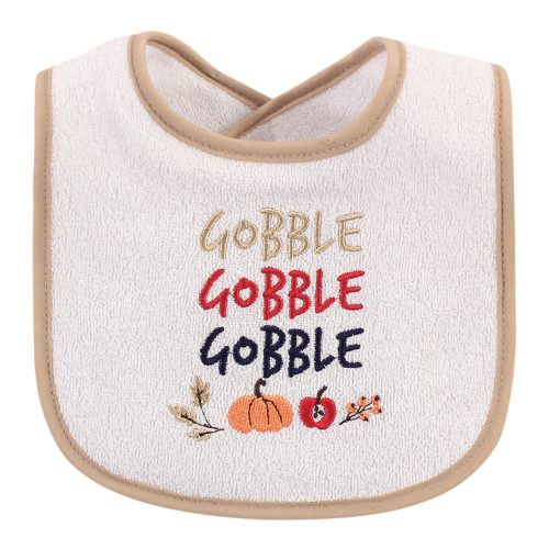Hudson Baby Cotton Terry Drooler Bibs with Fiber Filling, Holiday Unisex