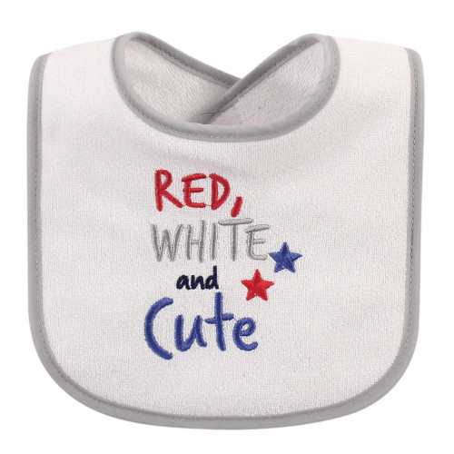 Hudson Baby Cotton Terry Drooler Bibs with Fiber Filling, Holiday Unisex