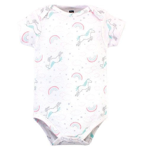 Hudson Baby Cotton Hoodie, Bodysuit or Tee Top and Pant Set, Glitter Unicorn Baby