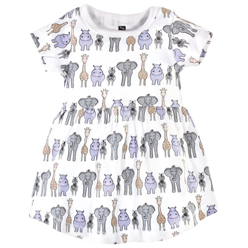 Hudson Baby Cotton Dresses, Pink Safari