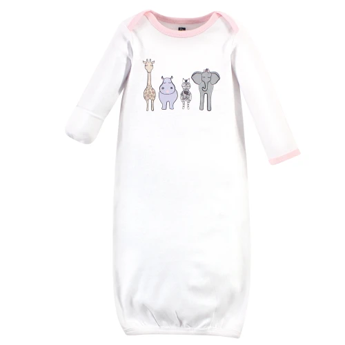 Hudson Baby Cotton Gowns, Pink Safari