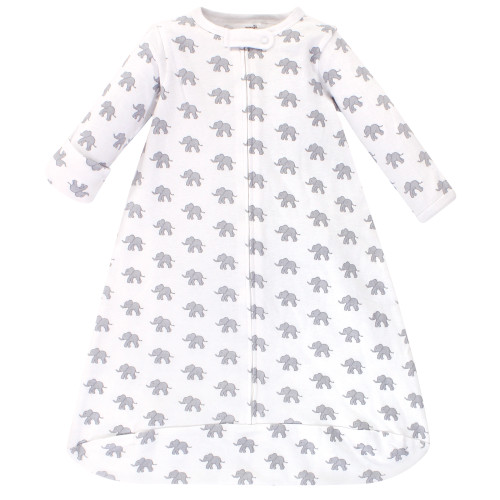 Touched by Nature Organic Cotton Long-Sleeve Wearable Sleeping Bag, Sack, Blanket, Marching Elephant